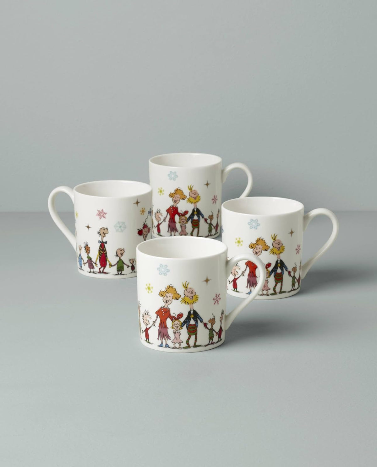 Lenox 895054 Merry Grinchmas - Juego de 4 tazas de Navidad de 14 onzas, vasos de Navidad