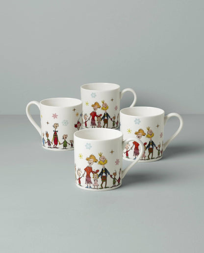 Lenox 895054 Merry Grinchmas - Juego de 4 tazas de Navidad de 14 onzas, vasos de Navidad