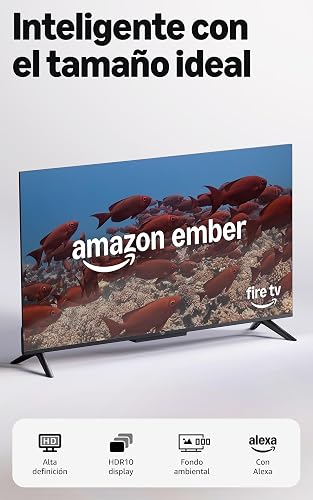 Ember Serie 2 de 40" con Fire TV (modelo más reciente): televisión HD inteligente con Control remoto Alexa, streaming rápido, Dolby Audio, fondo ambiental y TV en vivo gratuita