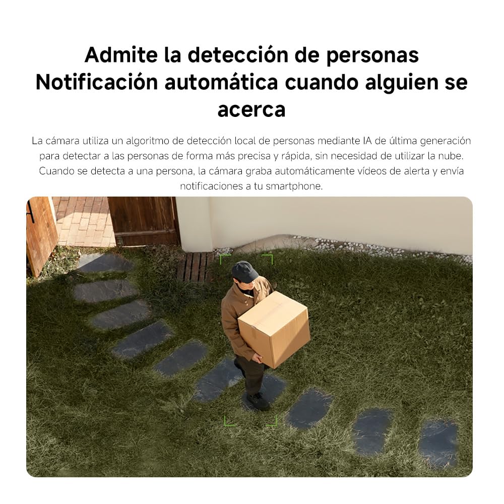 XIAOMI Outdoor Camera CW300, Cámara Exterior con resolución 2560p, IP66 | Detección Personas por IA, Visión Nocturna, 360grados, Blanco