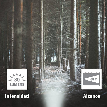 Tecnolite - Linterna Led Recargable para Cabeza, Con Baterías, Luz Led, En Color Negro 8 hrs de Uso, 80 Lumens, 60 m. de Distancia, 1 W, 5 VCD, Luz de Día 6 5000 k, Aplicación Portátil
