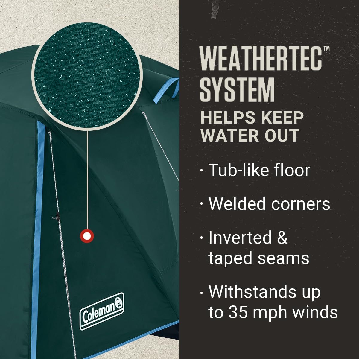 Coleman - Tienda de campaña Skydome con vestíbulo de Clima Completo, para 4/6 Personas, Resistente a la Intemperie en 5 Minutos, Incluye Bolsa de Transporte y Mosca de Lluvia, 20% más de Espacio para