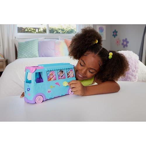 Polly Pocket Set de Juego Aventura sobre Ruedas con Mascotas para niñas de 4 años en adelante