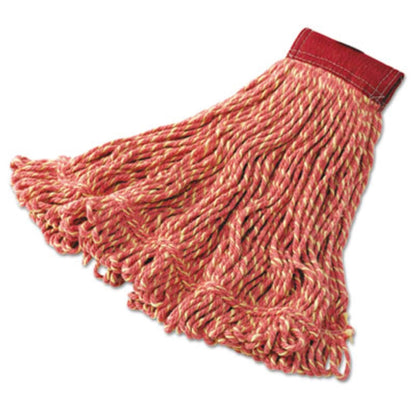Rubbermaid Trapeador comercial Super Stitch grande, banda de 5 pulgadas, rojo, cabezal de trapeador de repuesto, calidad resistente, grado comercial