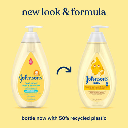 Johnson's Head-To-Toe Gentle Tear- Free Baby Wash & Shampoo for Baby?s Sensitive Skin, 27.1 fl. oz