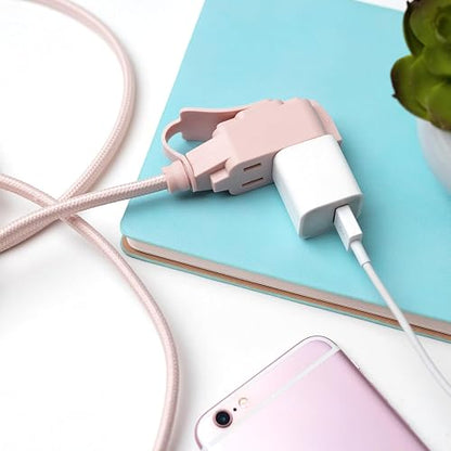 Cable de extensión de tela Globe Electric, serie de diseñador, 2.74 m, Rosado pálido
