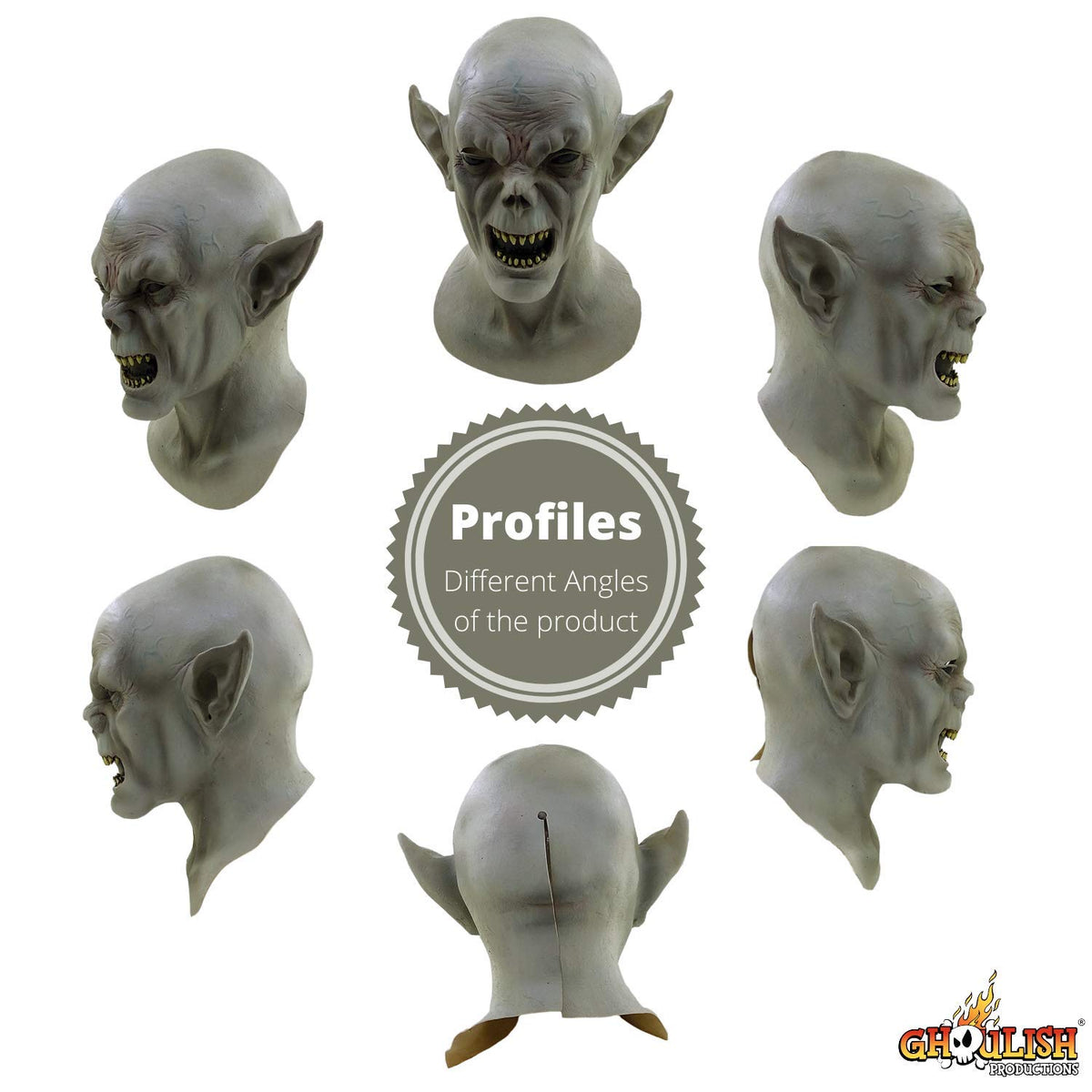 Máscara de Látex de Vampiro Catiff, Máscaras de Monstruo Mitad Hombre Mitad Murciélago Ideeal para Disfraz de Halloween