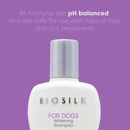 BioSilk Champú de terapia blanqueador y abrillantador para perros