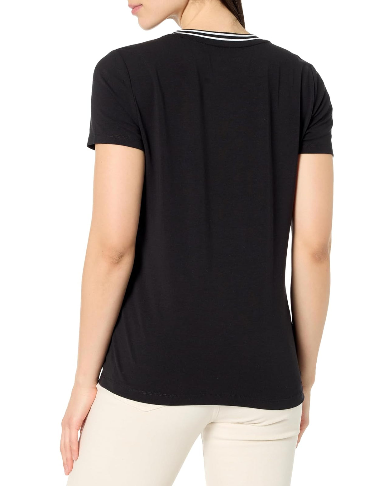 Nautica - playera de manga corta con cuello en V para mujer