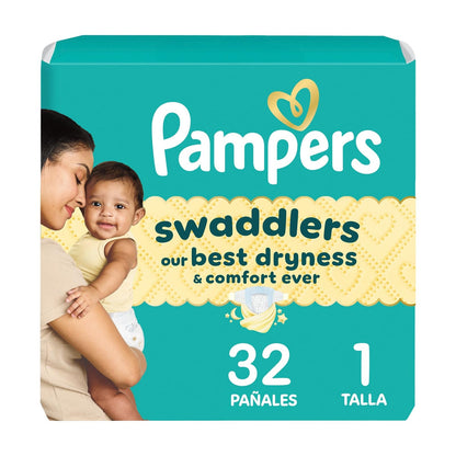 Pampers Swaddlers Pañal Desechable Talla 6, 16 Piezas - Talla 1 (32 Unidad) - 32.0