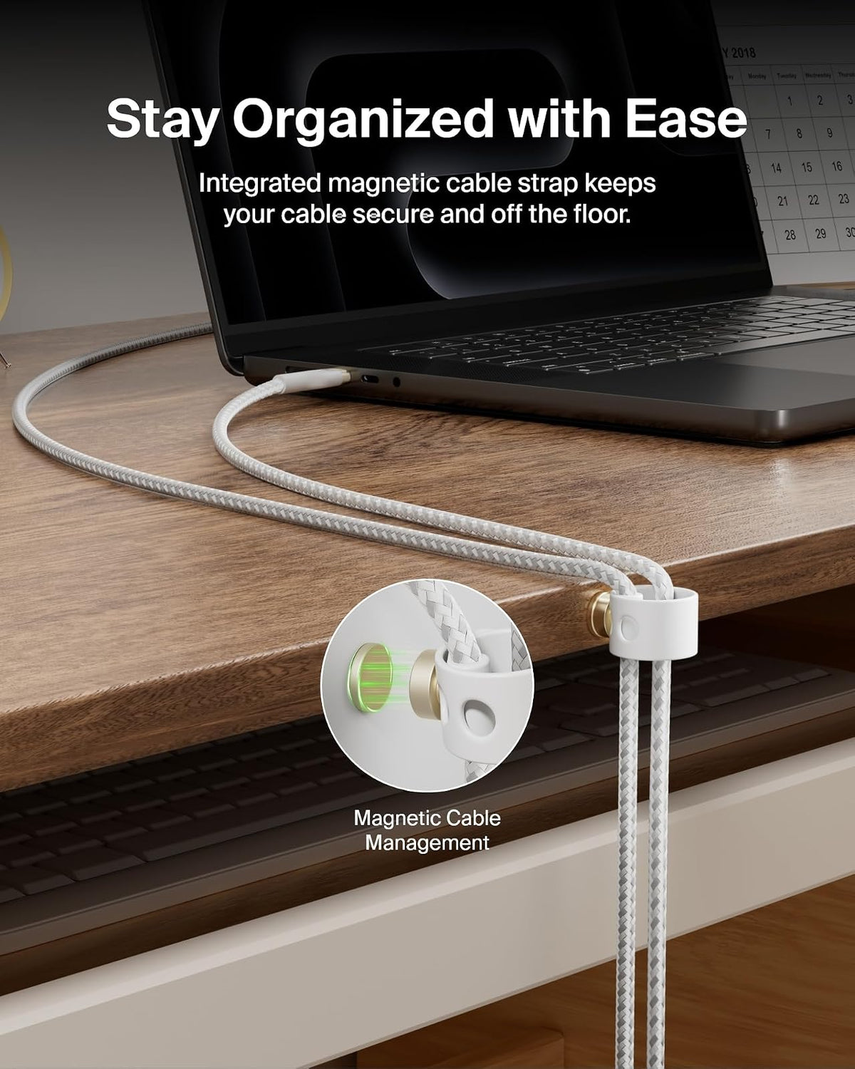 Belkin CAB011bt2MWH Cable Pro Flex USB-C a USB-C con correa 2M Blanco