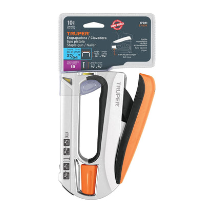 Truper ET-50X, Engrapadora tipo pistola, uso rudo, cuerpo de aluminio