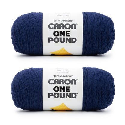 Caron One Pound Estambre Acrílico, Paquete de 2 - Paquete de 2 - Azul medianoche