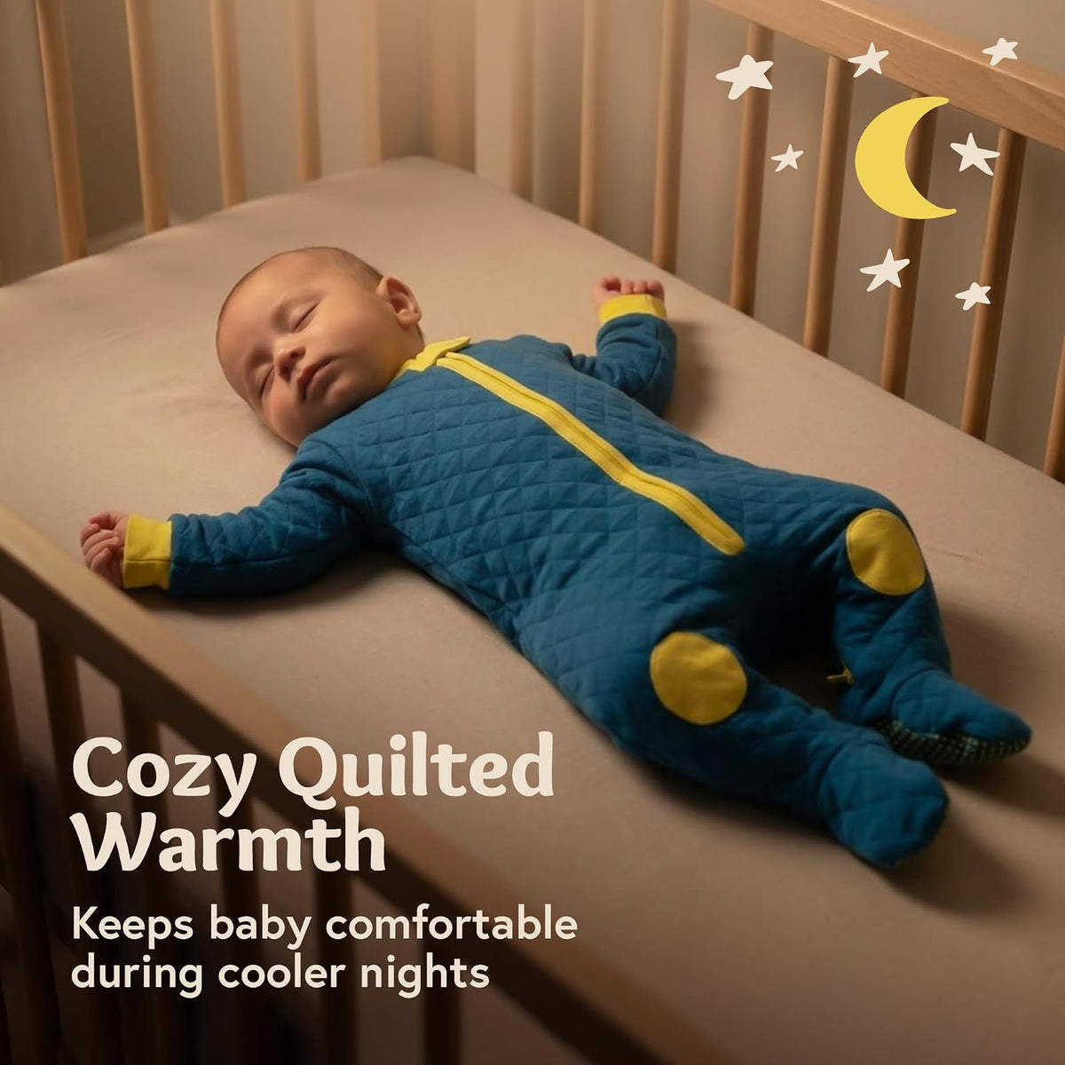 Baby Deedee Sleepsie Cotton Quilted Footie Pajama, 6-12 Months, Peacock