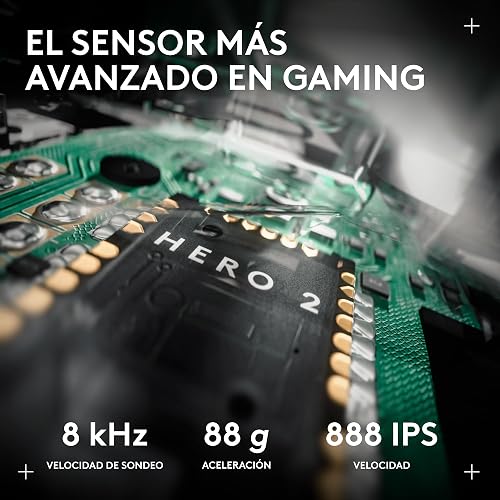 Logitech G Pro X2 SUPERSTRIKE Lightspeed - Mouse inalámbrico Gaming, Ultraligero 61 g, Sensor Hero 2 de 44,000 dpi, clics con retroalimentación háptica Hits, Carga USB-C, para PC y Mac, Color Blanco