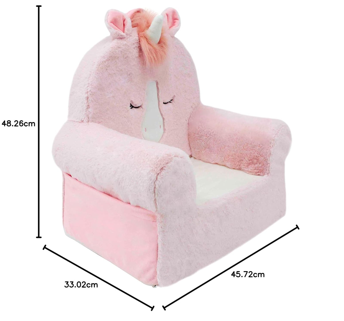 Soft Landing Sweet Seats, Silla de Descanso para niños pequeños de Alta Calidad y cómoda con asa de Transporte y Bolsillos Laterales, Unicornio Rosa