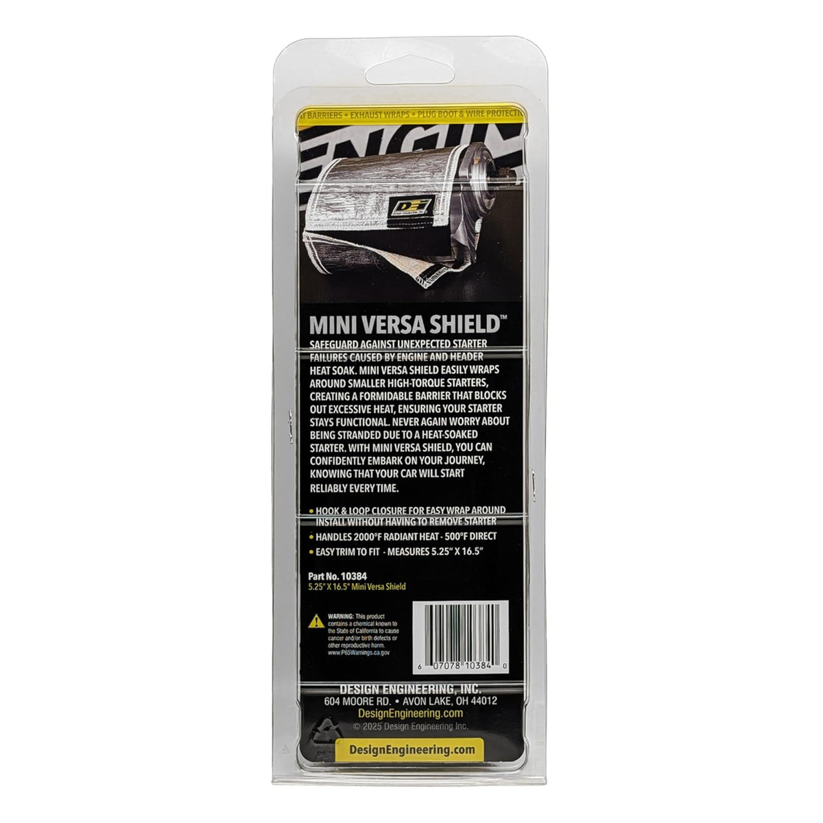 Design Engineering 010384 Mini Versa-Shield 5.25 x 16.5 in, Negro
