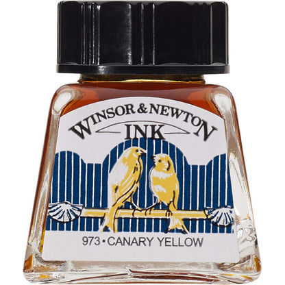 Winsor & Newton tinta de dibujo de secado rápido - Amarillo (Canary Yellow) - 14 ml - Tinta de Dibujo