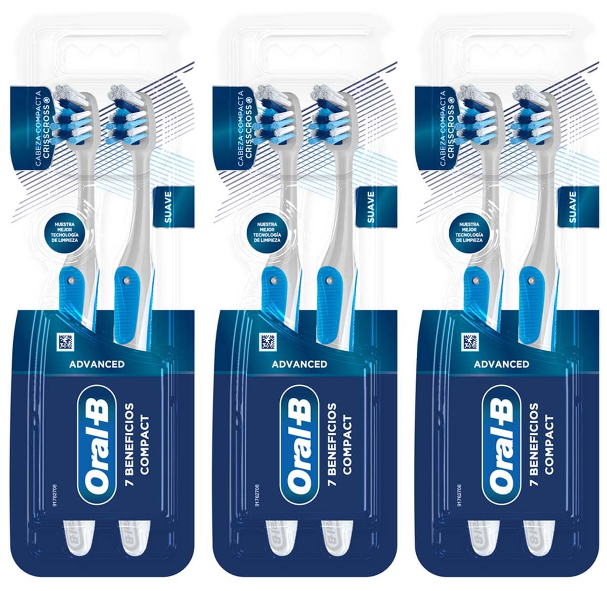 Oral-B Cepillo de Dientes Suave Advanced 7 , 2 Unidades