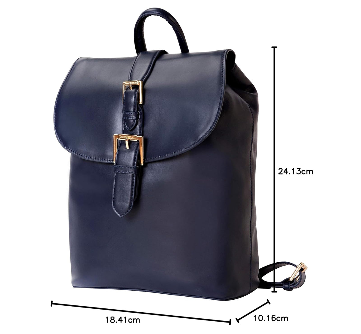 Isaac Mizrahi Kathryn mini Camera Backpack in Genuine Leather for DSLR Cameras, Lenses, Accessories and Other Tech Items-with Removable Internal Padded Pouch, Blue