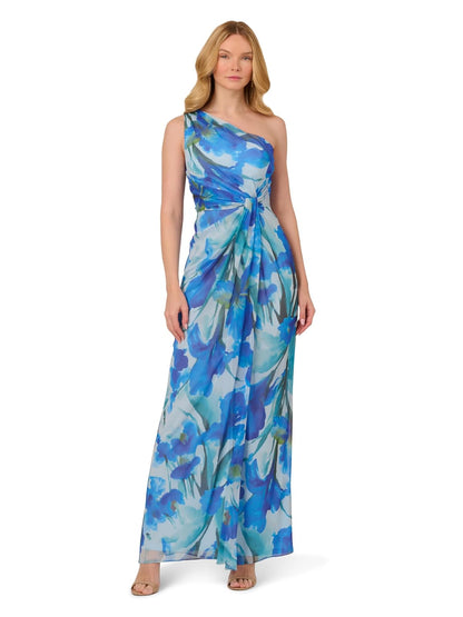 Adrianna Papell Print Chiffon Long Dress Vestido para ocasión Especial Mujer
