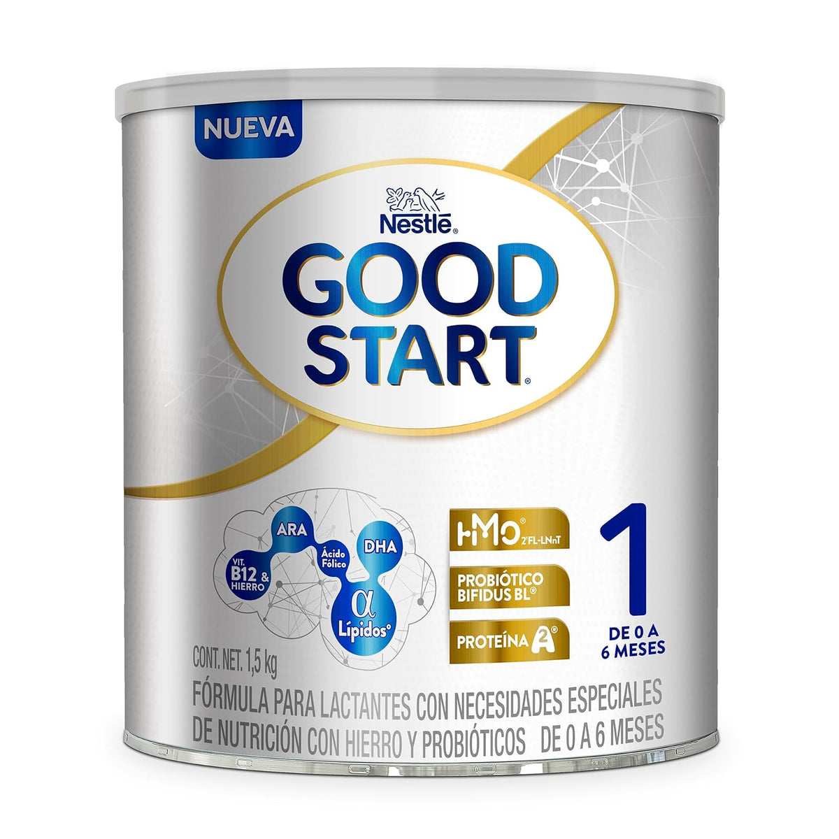 Good Start 1 Fórmula Para Lactantes,Con Hierro, 0 a 6 Meses, Lata de 1.5 kg