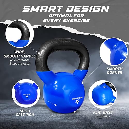 Yes4All Pesa Rusa Individual Recubierta de Vinilo de Alta Calidad - Ideal para Entrenamiento Cruzado, MMA y Ejercicios de Entrenamiento de Fuerza - Kettlebell para Ejercicio