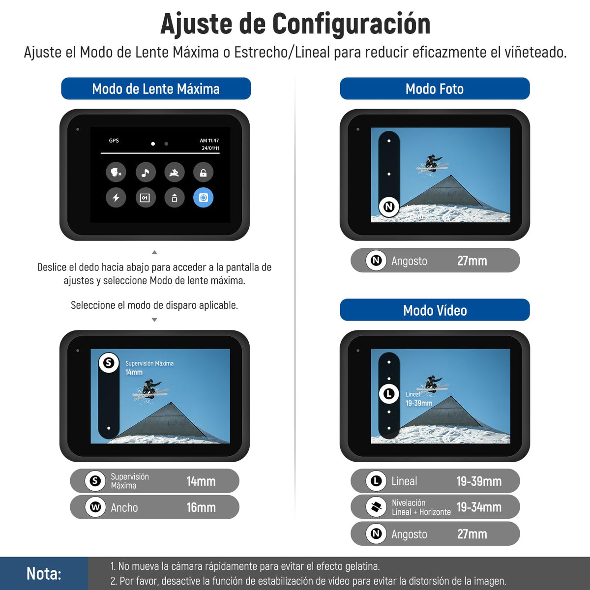 NEEWER 1.2X Lente Anamórfica Compatible con GoPro Hero 12, 11, 10 y 9 (Negro), Efecto Cinematográfico Panorámico con Destellos Azules, Lente Optica HD Multicapa Antirreflejos, LS-56