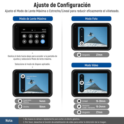 NEEWER 1.2X Lente Anamórfica Compatible con GoPro Hero 12, 11, 10 y 9 (Negro), Efecto Cinematográfico Panorámico con Destellos Azules, Lente Optica HD Multicapa Antirreflejos, LS-56