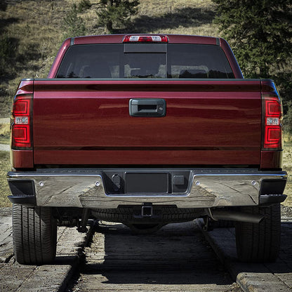 DNA MOTORING TL-ZTL-002E-RD Par de Luces traseras LED de Freno compatibles con 15-19 Silverado 2500 HD 3500 HD/Sierra 3500 HD, Lente Transparente roja