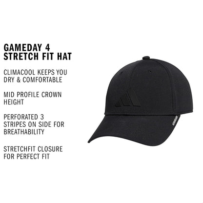 Adidas Gameday Structured Stretch Fit Hat, Flexible Athletic Sports Cap Gorra de béisbol Hombre