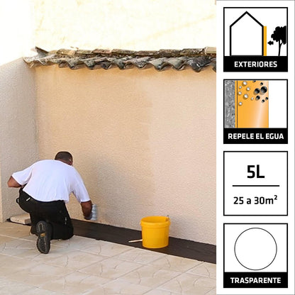 Sika - Repelente de Agua - Sikaguard 71W - Tratamiento Antimusgo para Fachadas - Líquido - Listo para Usar - Transparente - Bote 5 L