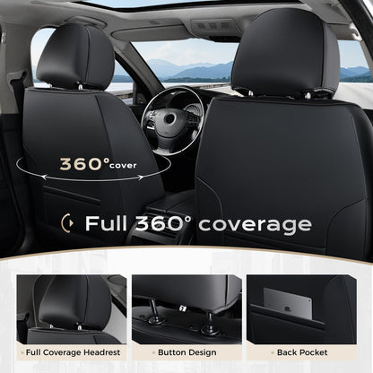 Coverado Fundas de Asiento de Automóvil, Juego Completo de Fundas de Asiento de Automóvil, Impermeable, con Soporte Lumbar, Fundas de Asiento de automóvil, Ajuste Universal para la mayoría de Automóviles, SUV