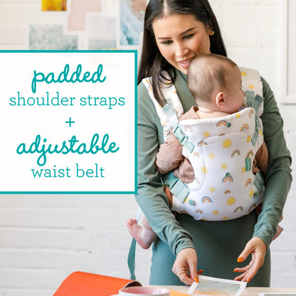 Infantino - Portabebés convertible 4 en 1, ajustable, ergonómico, esencial para el registro de bebé, portabebés para recién nacidos a niños pequeños, arco iris
