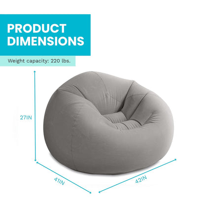 Intex Beanless Bag™ Silla Inflable, 107 cm x 104 cm x 68.5 cm, beige