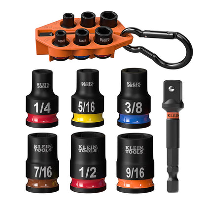 Klein Tools 33809 Grab-And-Go Juego de Dados de Impacto SAE - 7 piezas