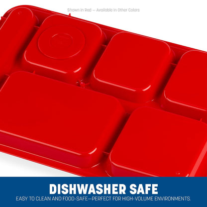 Carlisle FoodService Products P614R09 Bandeja de Polipropileno con 6 Compartimentos para Mano Derecha, 10 x 14 Pulgadas, Verde