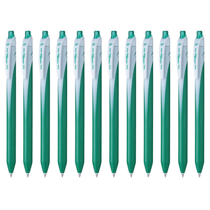 Pentel EnerGel Bolígrafo Retráctil Punto 0.7mm, Caja 12 Piezas - Tinta Verde