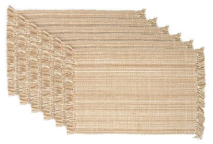 DII - Manteles Individuales de Algodón, Colección Abigarrada, Juego de 6 - Mantel individual - Gris pardo