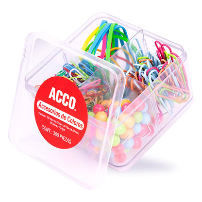 ACCO Set de Clips y Accesorios de Colores Multicolor Unitalla 12 piezas