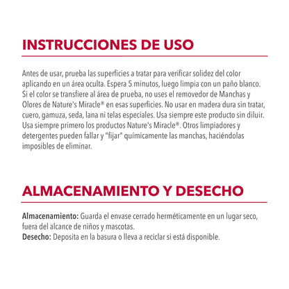 Nature's Miracle - Removedor de manchas y olores para perros, spray enzimático - 946ml - Para orina y otros desechos en alfombras, pisos, muebles y más