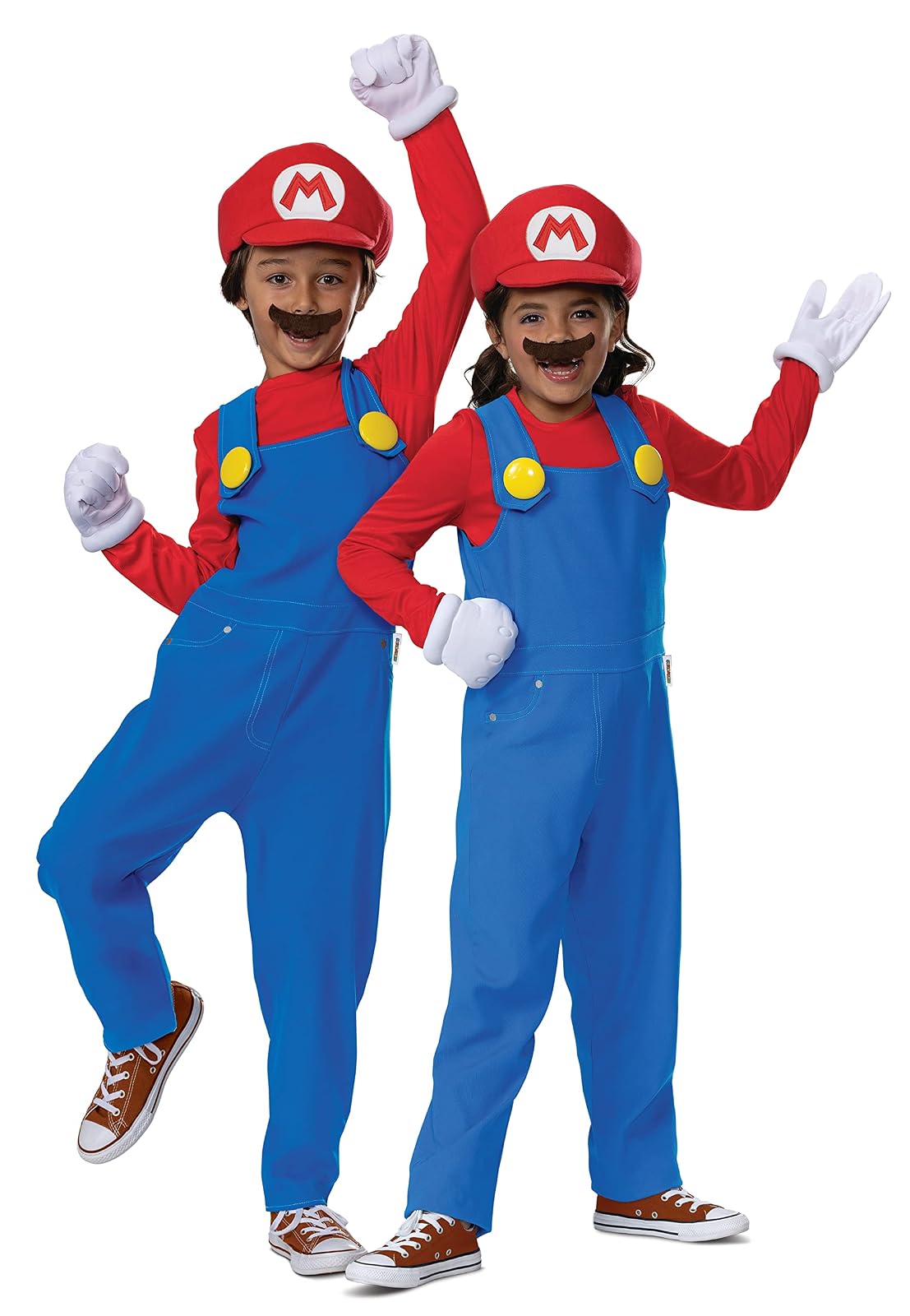 Disfraz de Mario para niños, disfraz oficial de Super Mario Bros y accesorios para niños, talla 7-8 - Medium (7-8) - rojo