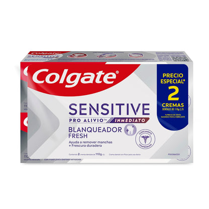 Colgate Pasta Dental Dientes Sensibles Blanqueadora 2x110gr | Pro Alivio Inmediato