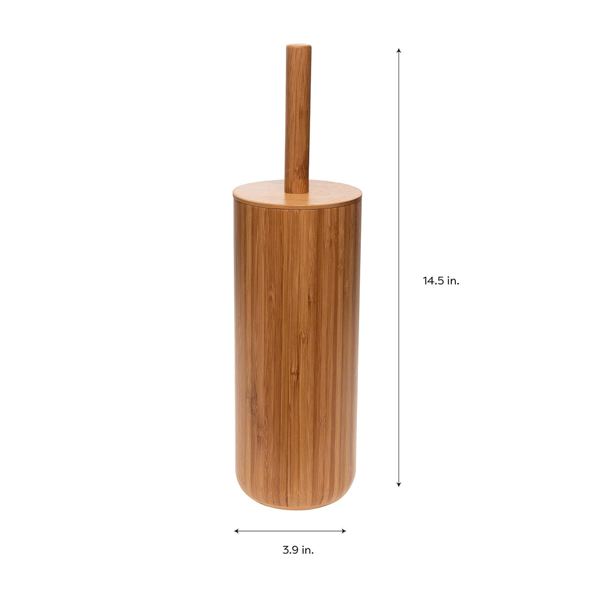 Bath Bliss - Colección de bambú Natural, tazón, Accesorios a Juego para Decorar tu baño, Cepillo para Polvo de Inodoro Redondo Alto