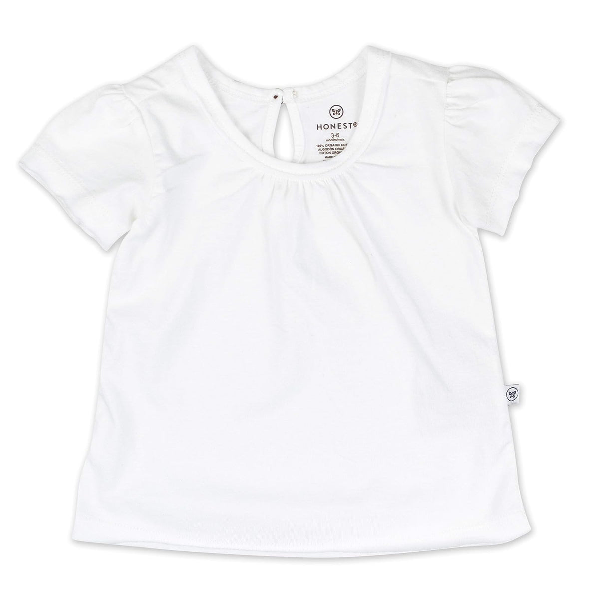 HonestBaby Organic Cotton Puff Sleeve Toddler tee Shirt Multi-Packs Conjunto de Playeras para bebs y Nios pequeosNiñas