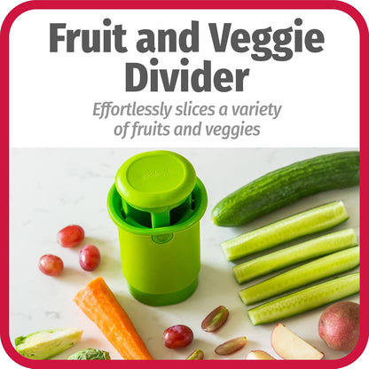 GoodCook Divisor diario de frutas y verduras – Cuartos de frutas y verduras más pequeñas, ideal para preparar comidas y platos de sartén, rebanado seguro y sin desorden