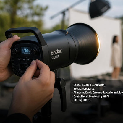 GODOX SL60IID Lámpara LED Daylight para Video 5600K, Luz Continua Montura Bowens, Bluetooth, Wi-Fi, CRI 96, TLCI 97, Luz para Fotografía, Streaming y Estudio Fotográfico