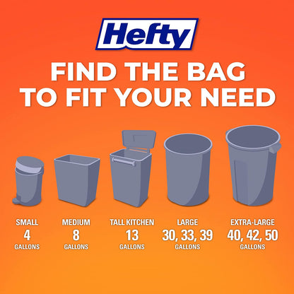 Hefty - Bolsas de basura pequeñas, aroma fabuloso, 4 galones, 52 unidades