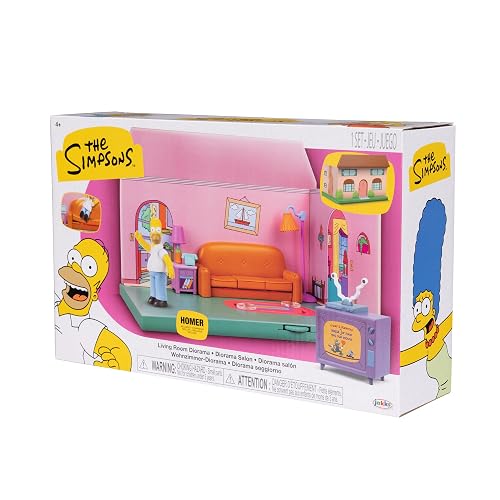 Jakks Pacific – Los Simpsons – Set de Juego – Sala Familiar de Los Simpsons – Incluye a Homero Simpson - Licencia Oficial