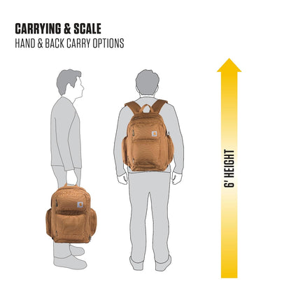 Carhartt 35L Triple-Compartment Backpack, Durable Pack with Laptop Sleeve and Duravax Abrasion Resistant Base
